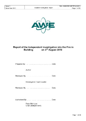 Fire Investigation Main Report
