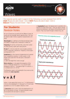 Waves-Sixth Form schools resource