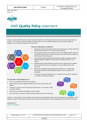 AWE Quality Policy