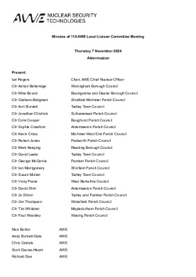 LLC 110 Meeting Minutes – 7th November 2024