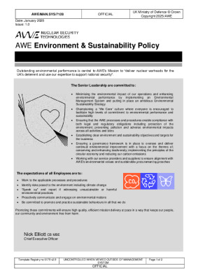 Environment & Sustainability Policy