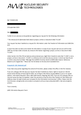 FOI Request – Project, archive or document titled ‘H.1195’