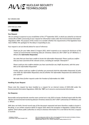 FOI Request – Internal Review of EiR2025-038