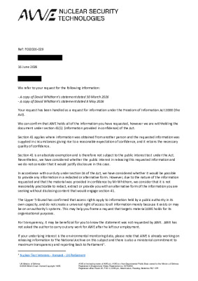 FOI Request – Personal Statements